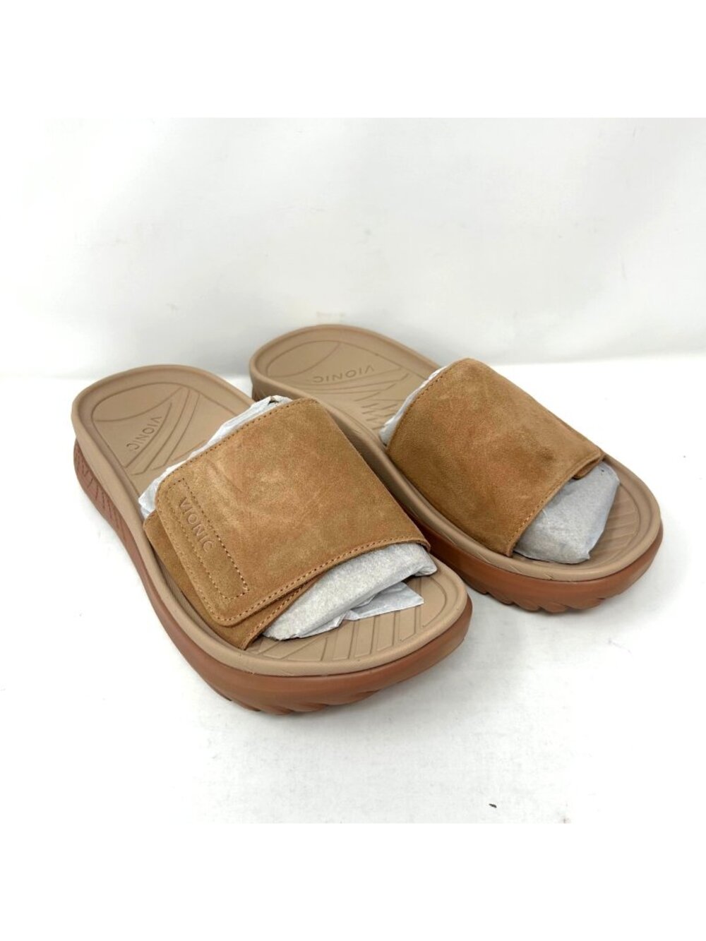 Vionic Rejuvenate Recovery Sandal Brown W10 M8.5 Adjustable Slide